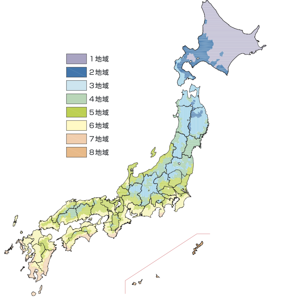 断熱基準気候区分の写真